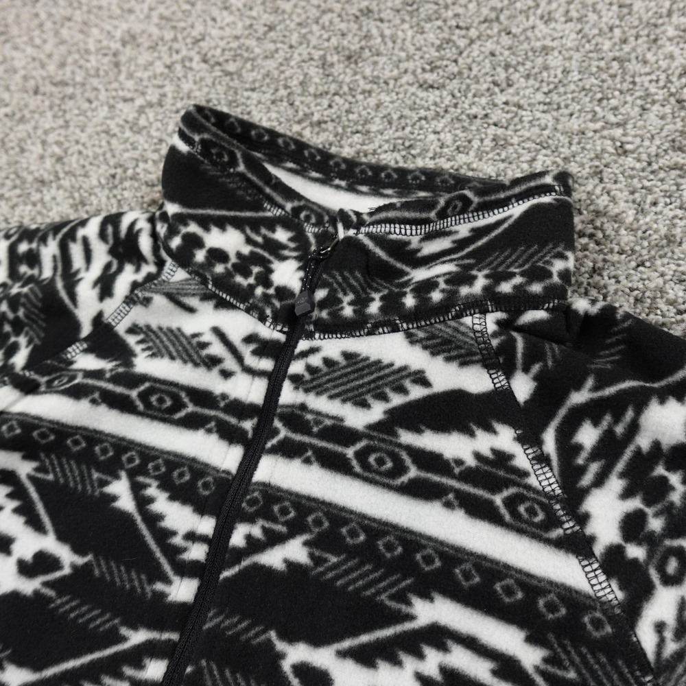 NEW Eddie Bauer Pullover Womens L Black Fleece Pullover 1/4 Zip Aztec‎ Sweater